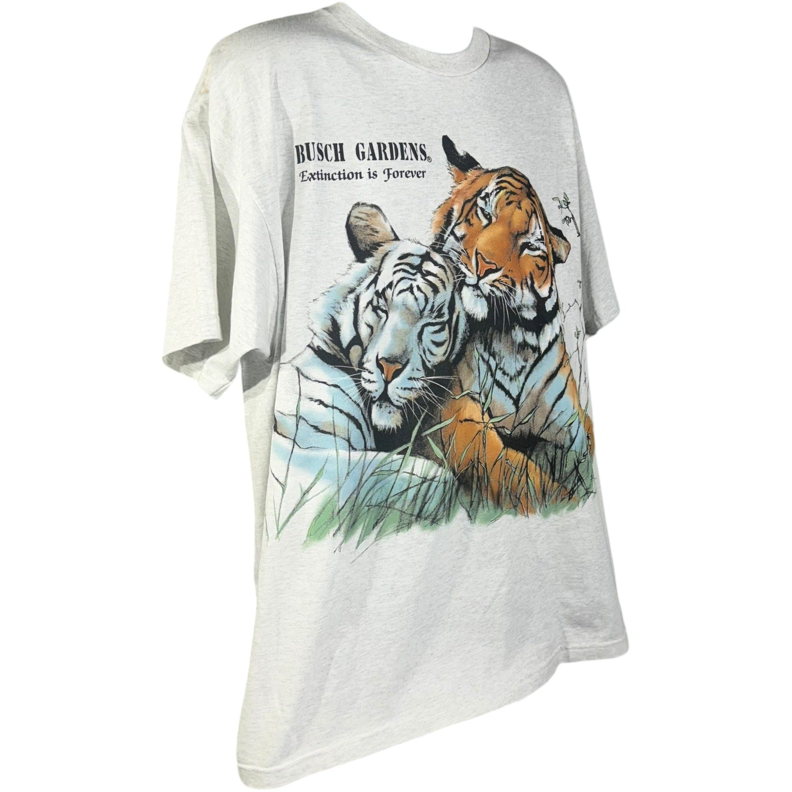 Vintage Busch Garden White and Siberian Tigers Souvenir Tee