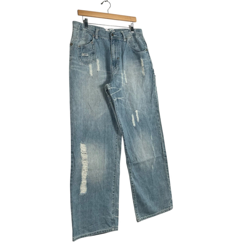 Vintage Enyce Distressed Wide Leg Denim Jeans 34x30