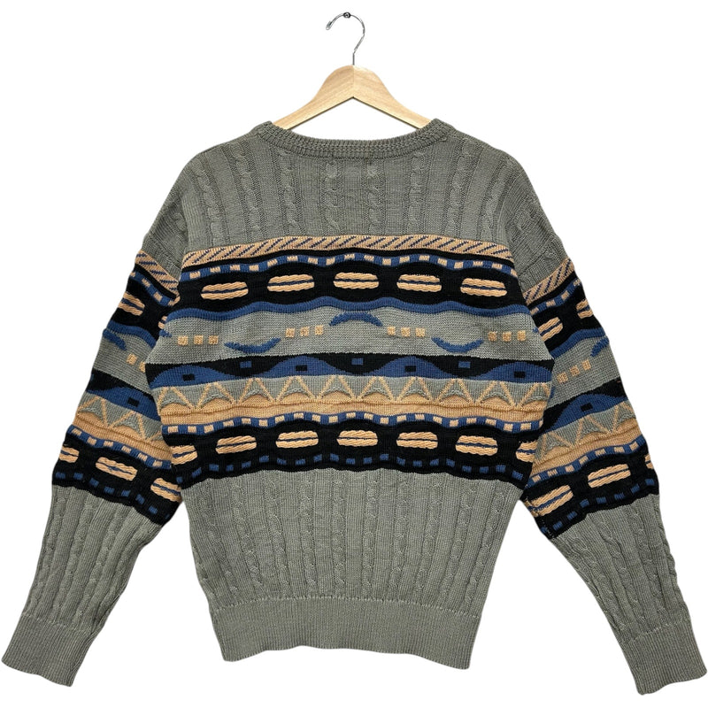 Vintage 3D Textured Patterned Pullover Sweater