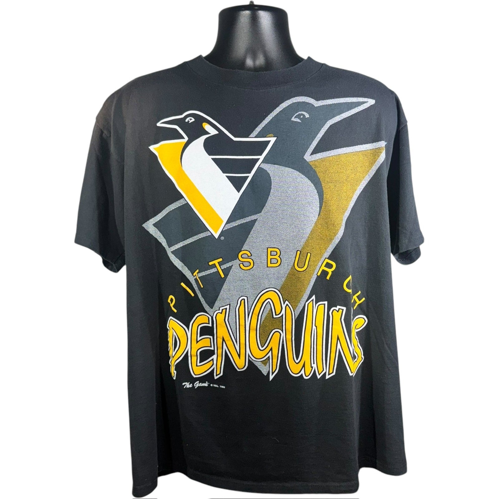 Vintage The Game Pittsburgh Penguins NHL Mascot Tee 90s