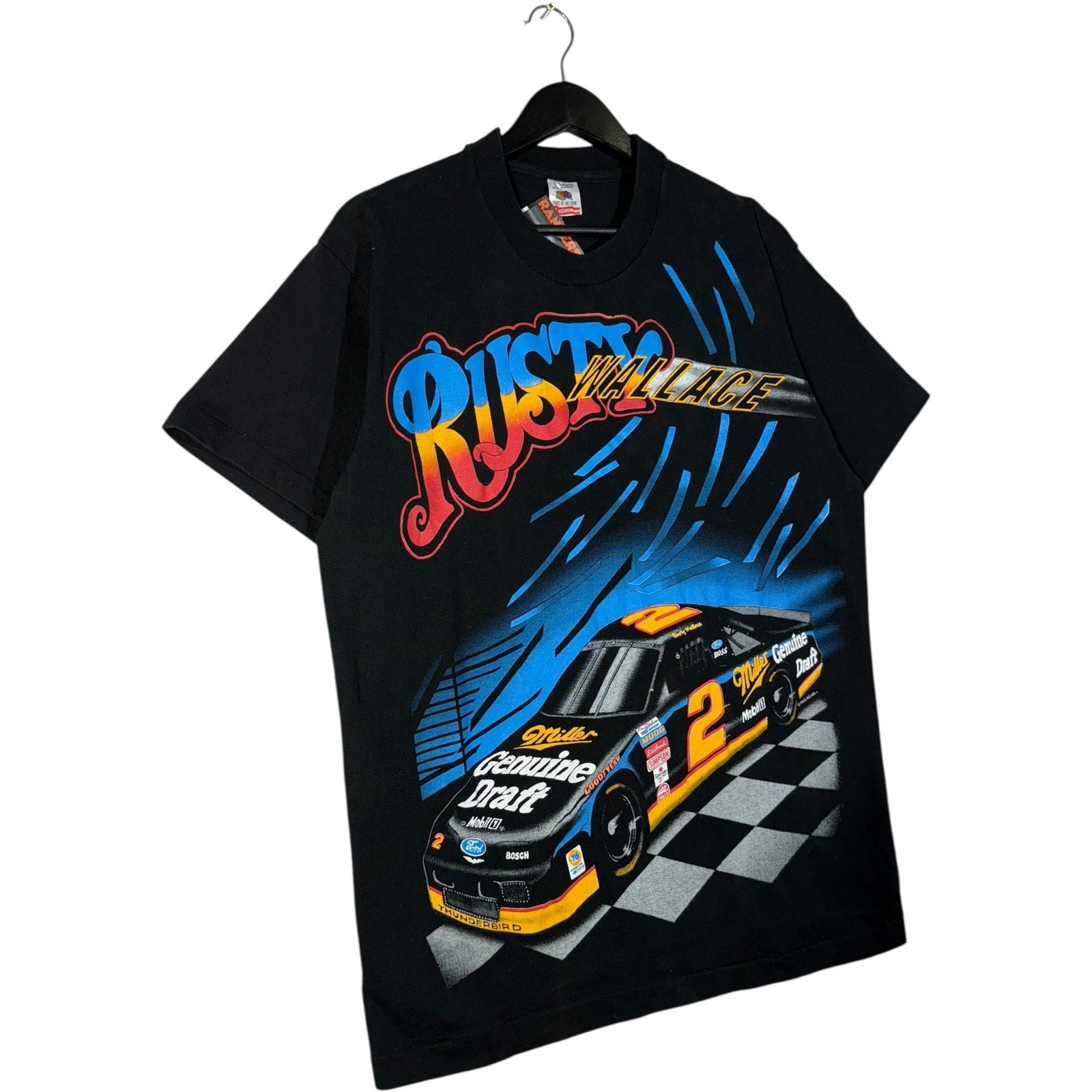 Vintage Rusy Wallace AOP NASCAR T-Shirt