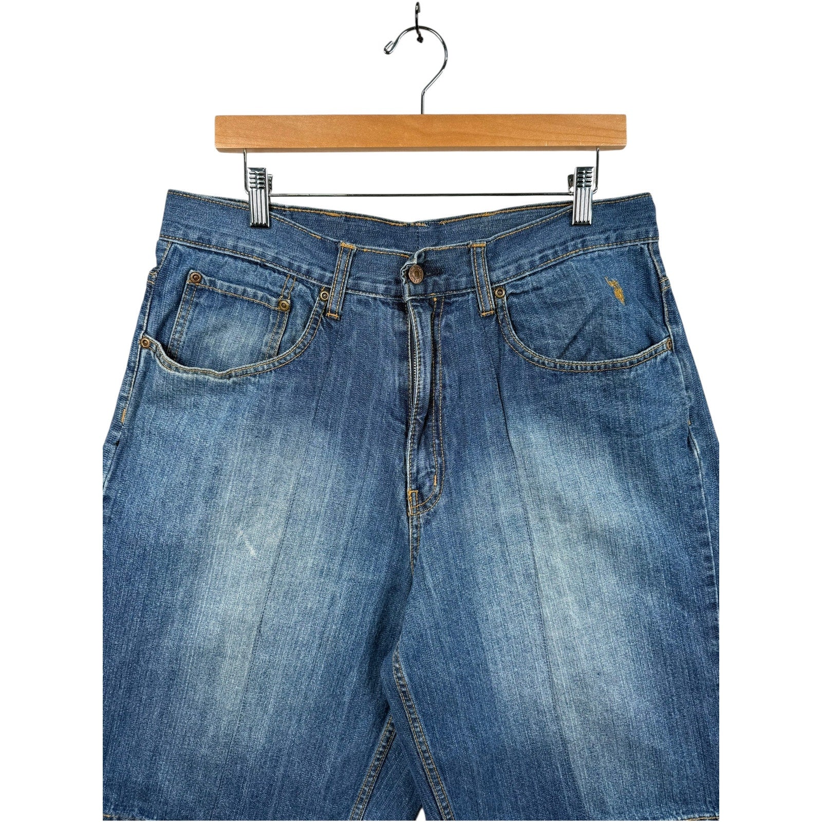 Vintage Straight Leg Bermuda Jean Denim Shorts 35