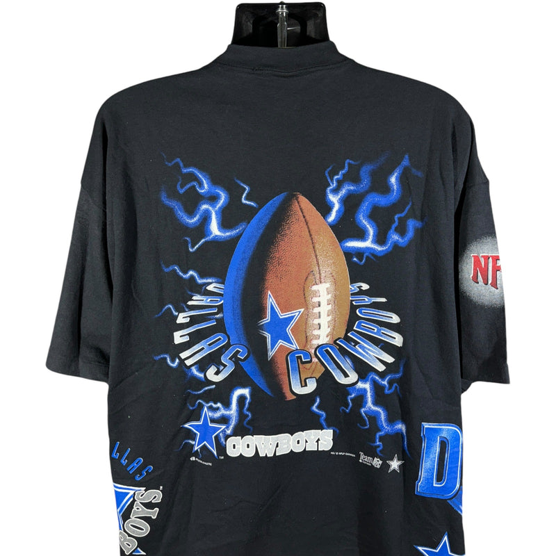 Vintage Dallas Cowboys Wrap Around AOP Lightning Tee 90s