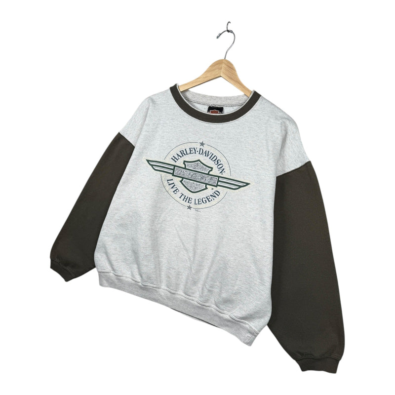 Vintage Harley Davidson Logo Two Tone Crewneck