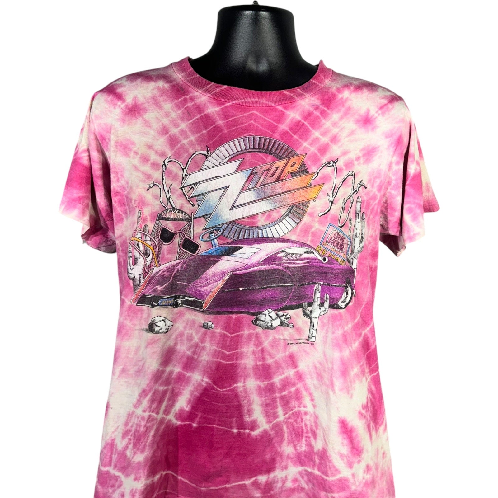 Vintage ZZ Top Recycler World Tour Tie Dye Tee