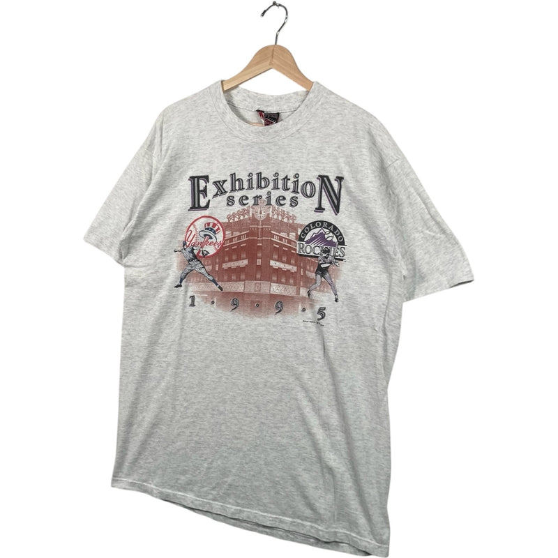 Vintage New York Yankees VS Colorado Rockies Exhibition Series Tee 1995