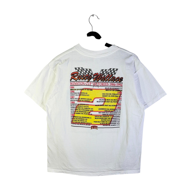 Vintage Rusty Wallace NASCAR Ten Year Anniv Racing T-Shirt