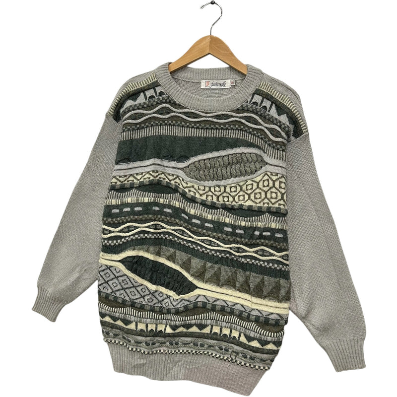 Vintage Fashionable 3D Knit Sweater 90s