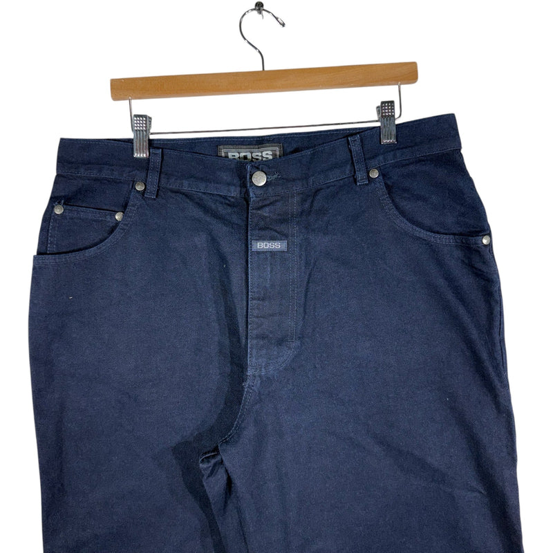 Vintage Boss Embroidered Denim Shorts 38 NWT