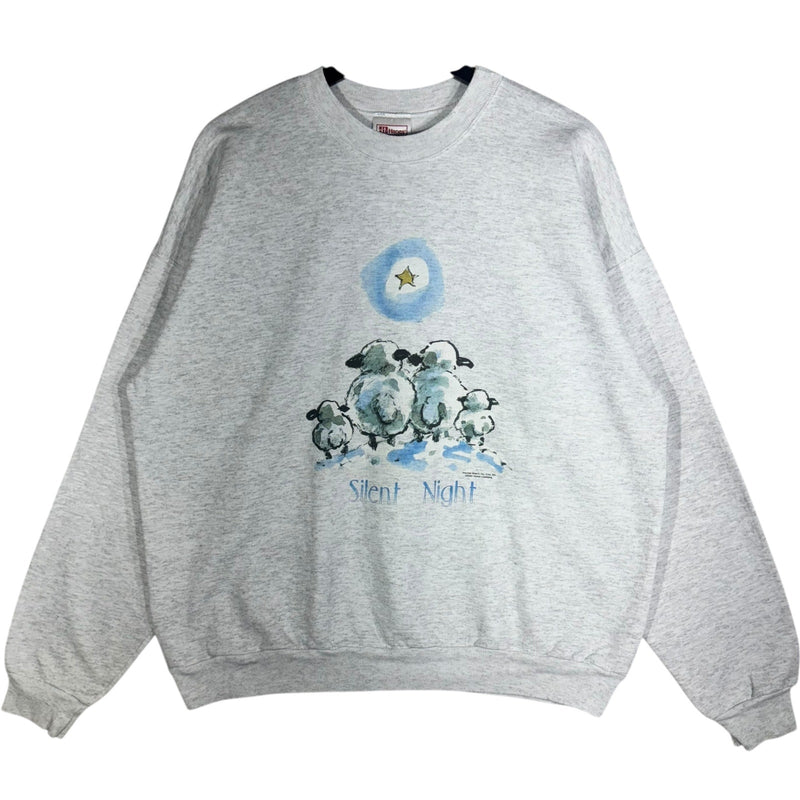 Vintage Silent Night Religious Christmas Crewneck