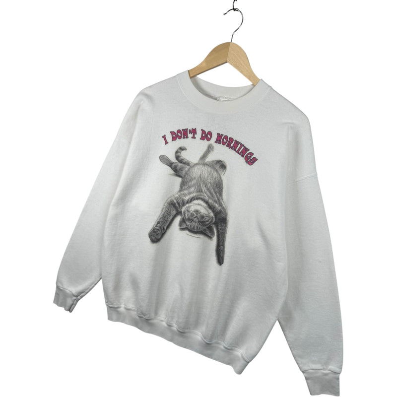Vintage I Don't Do Mornings Sweatshirt Crewneck