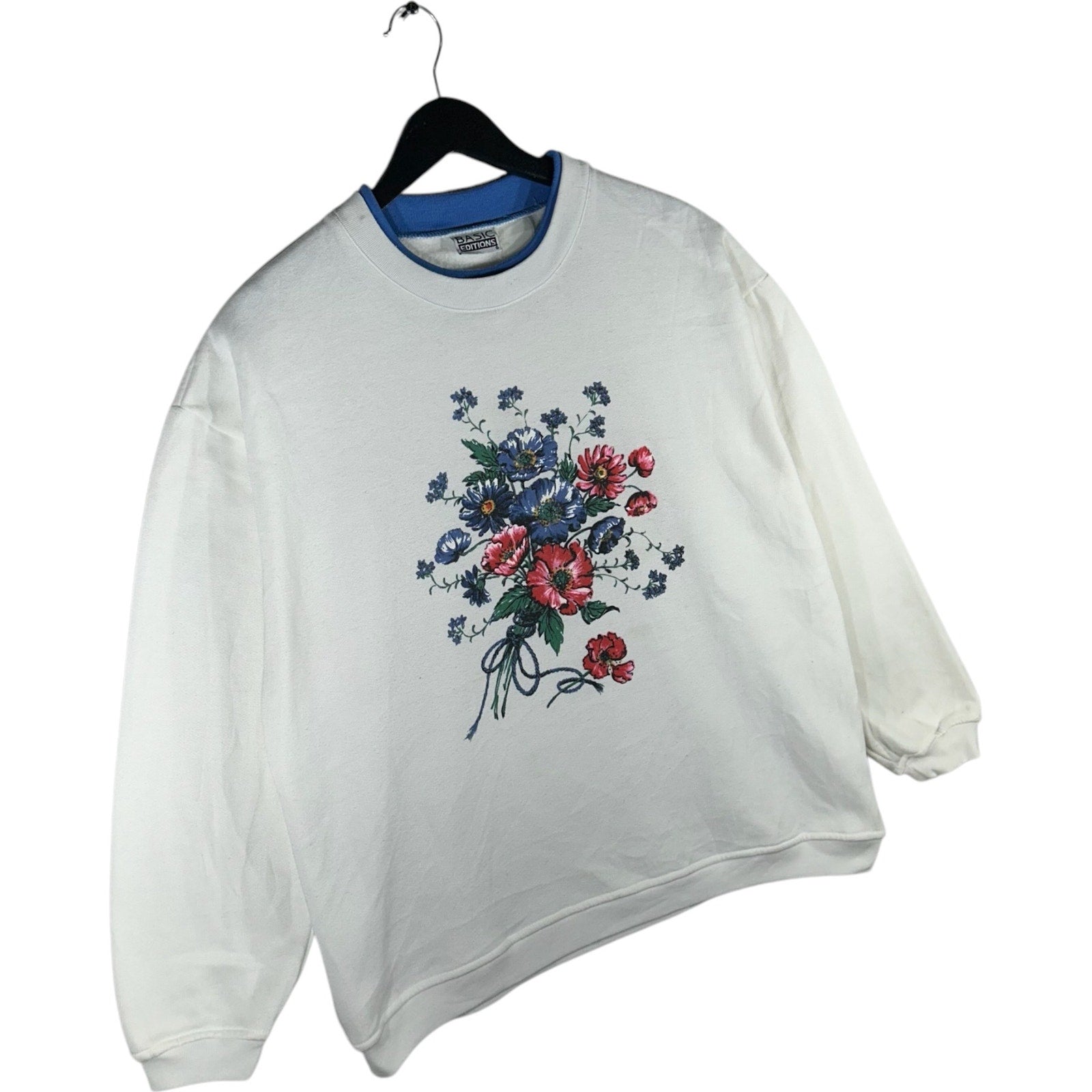 Vintage Basic Editions Flowers Double Collar Crewneck 90s