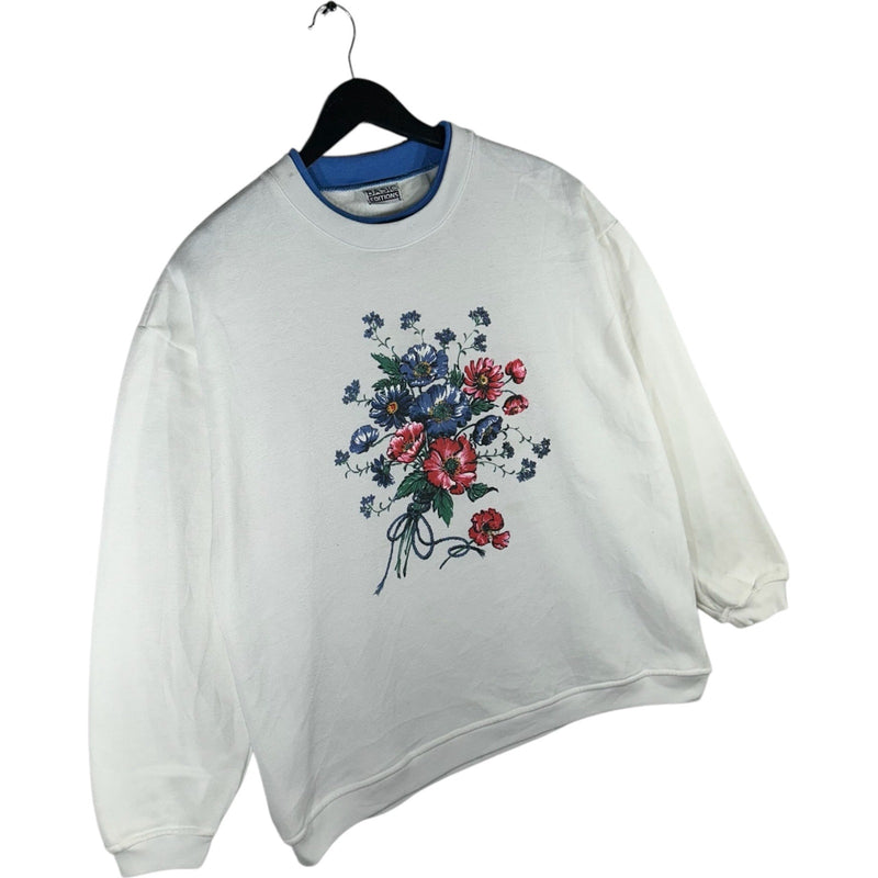 Vintage Basic Editions Flowers Double Collar Crewneck 90s