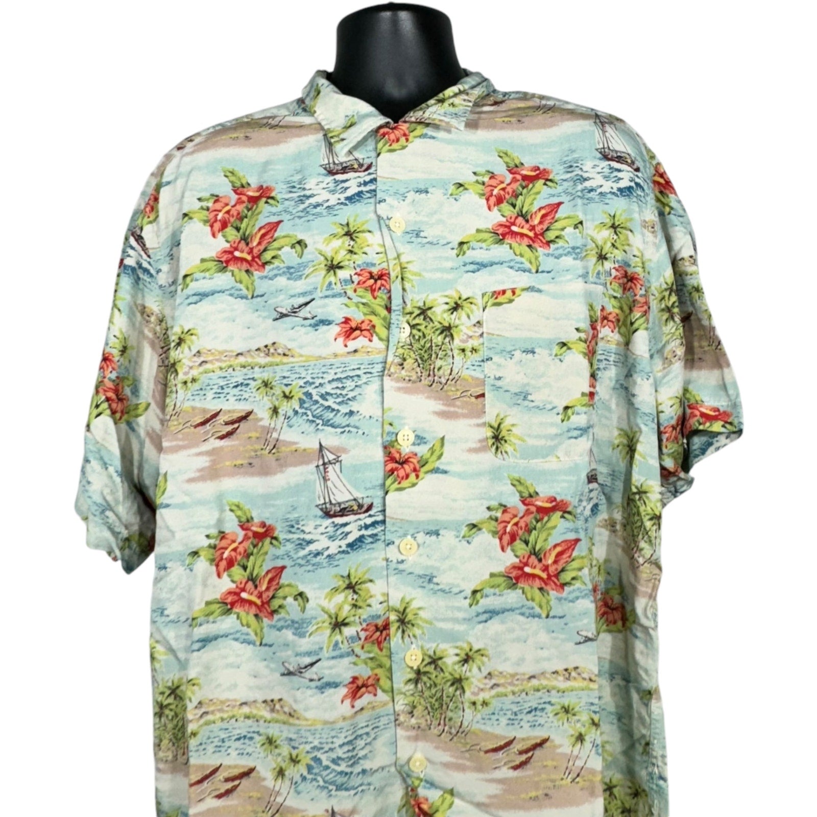 Vintage Polo Sport Hawaiian Short Sleeve Button Up