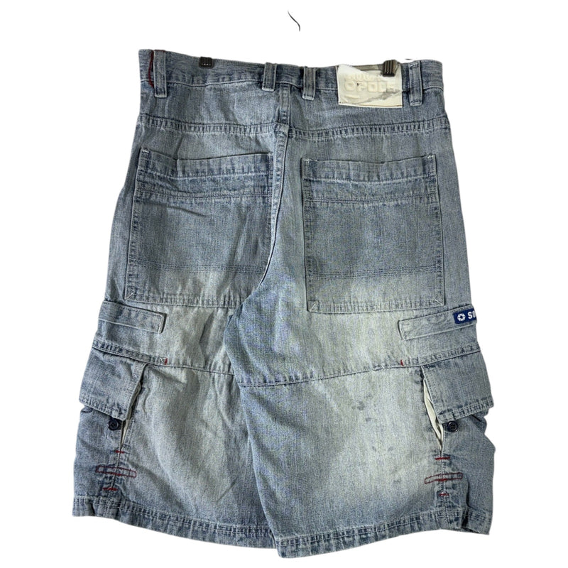 Vintage Southpole Wide Leg Denim Cargo Shorts 32