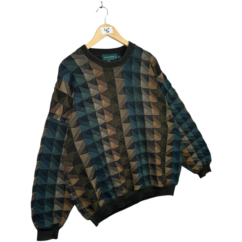 Vintage Tundra AOP Triangle Pattern Pullover Knit Sweater