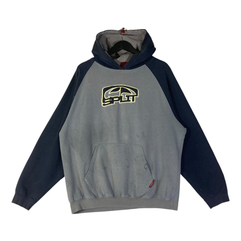 Vintage Split Logo Colorblock Hoodie