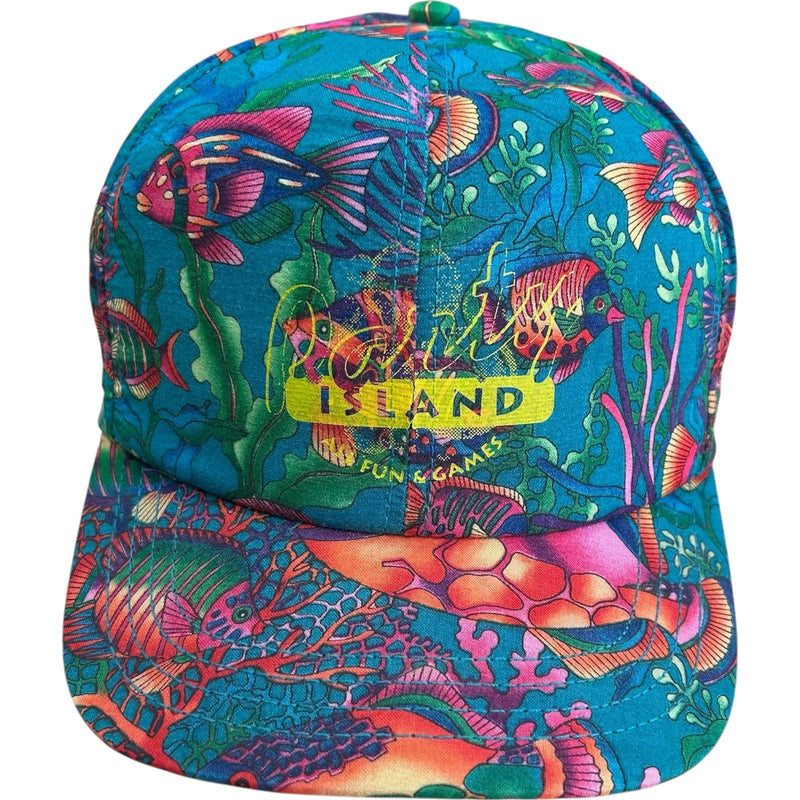 Vintage Tropical Island AOP Snapback Hat