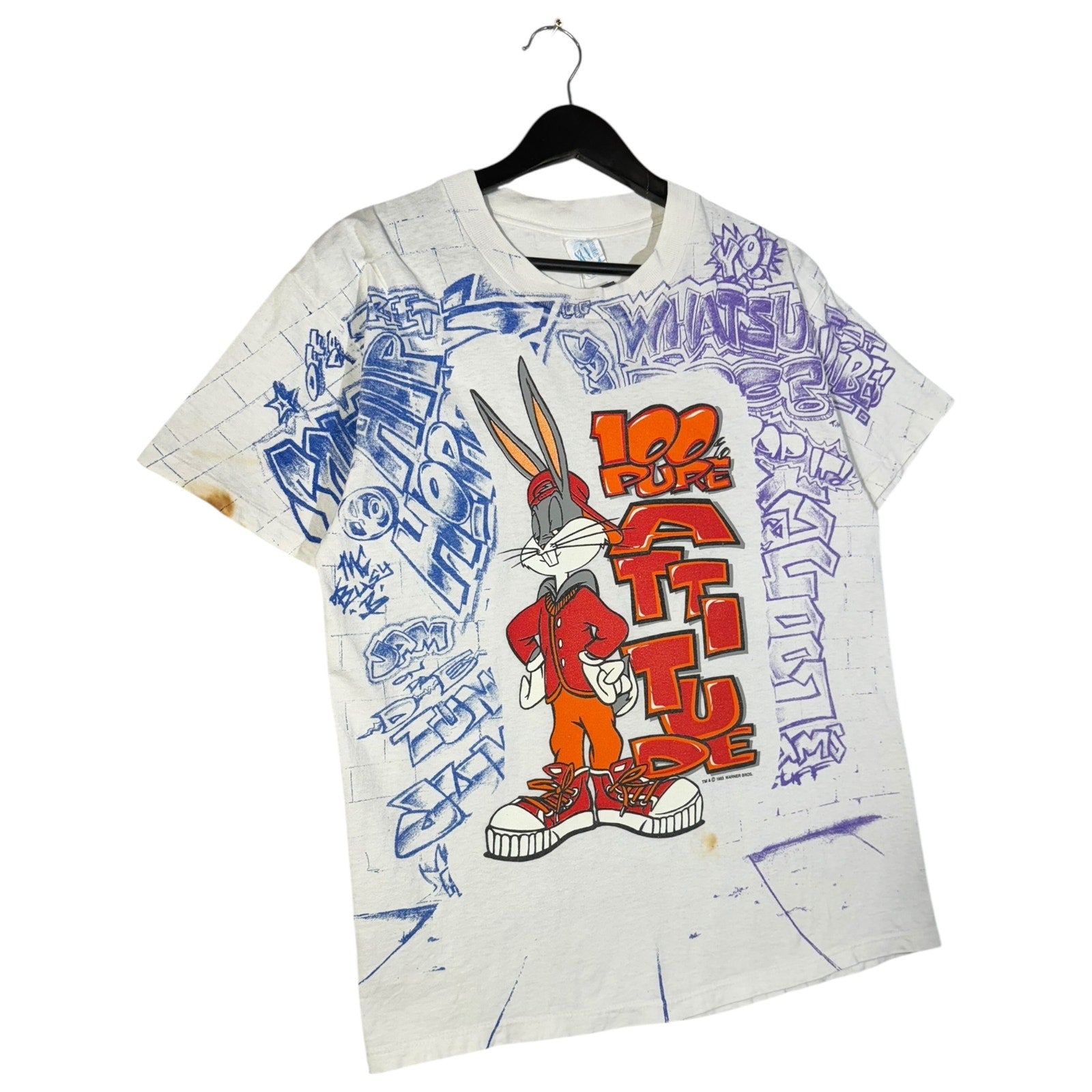 Vintage Looney Tunes Bugs Bunny Graffiti "Attitude" T-Shirt