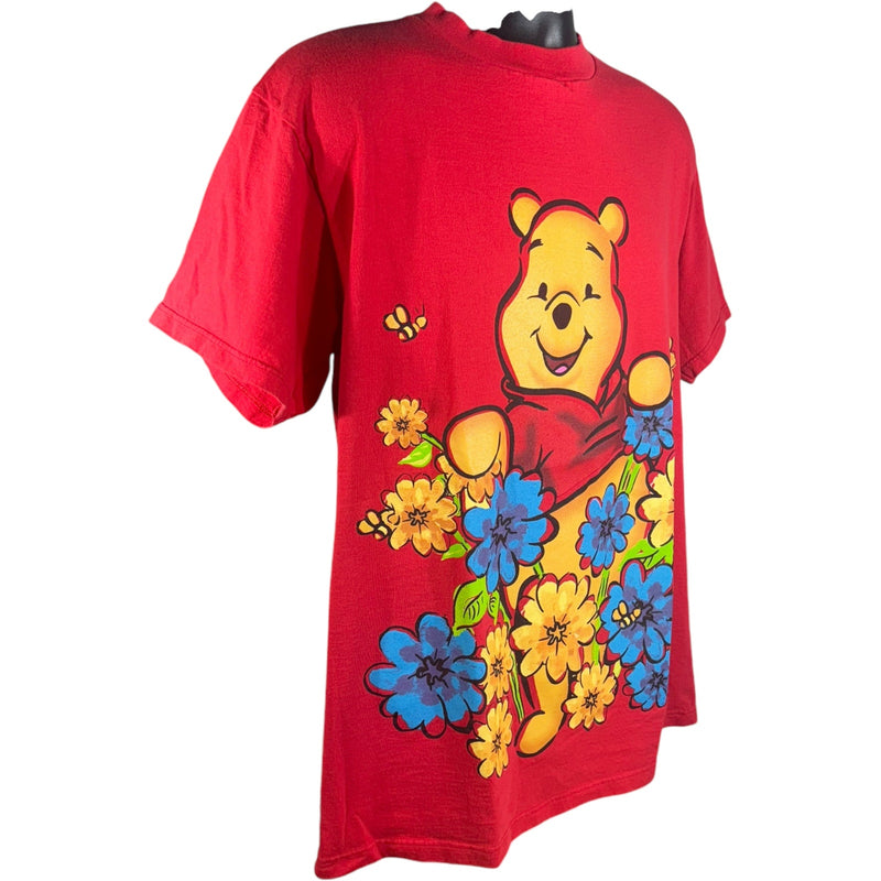 Vintage Big Face Winnie The Pooh Flower Tee