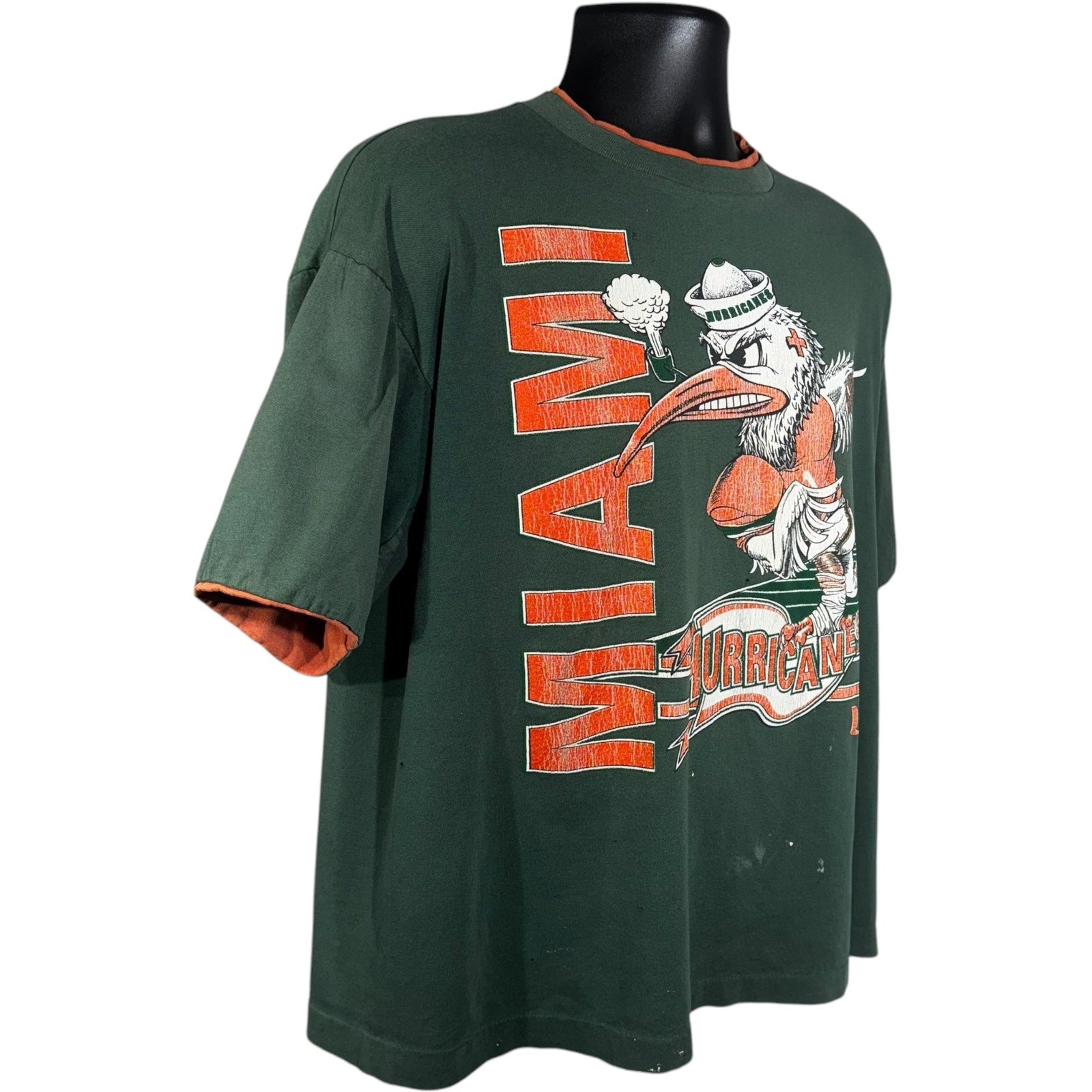 Vintage University Of Miami Hurricanes Mascot Tee 90s