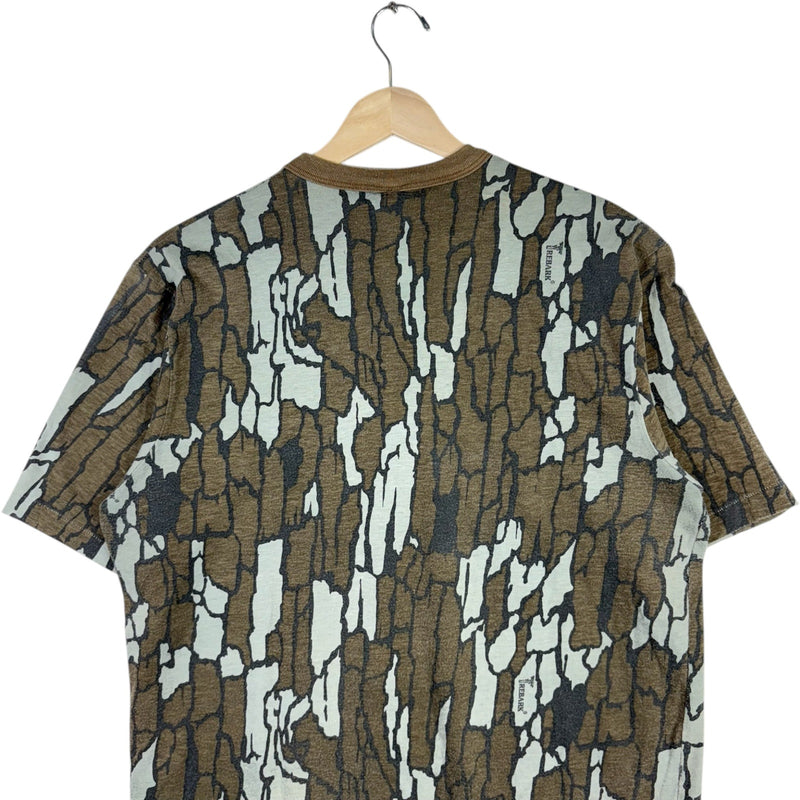 Vintage Trebark Tree Bark Camouflage Pocket Tee