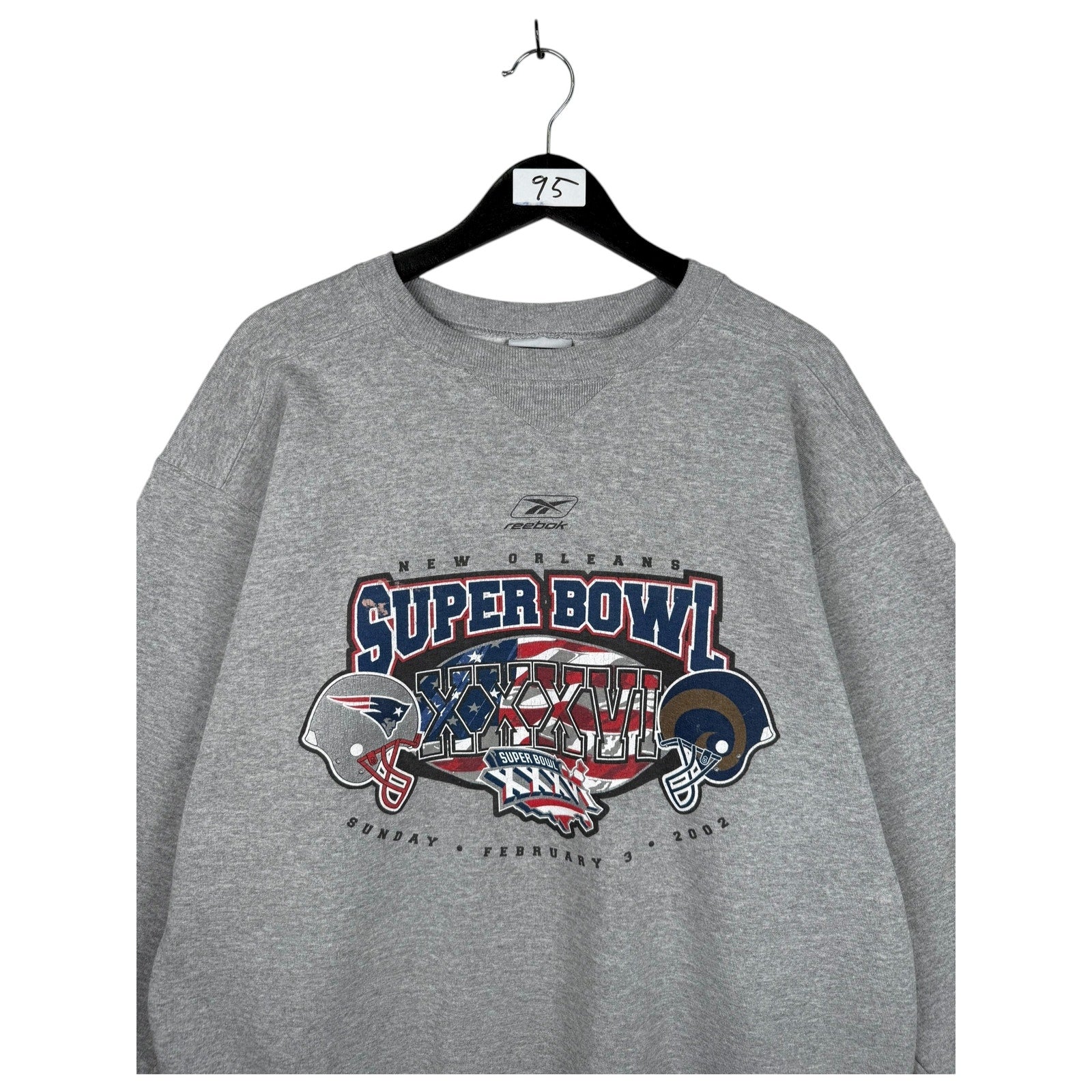 Vintage Reebok Super Bowl XXXVI Crewneck