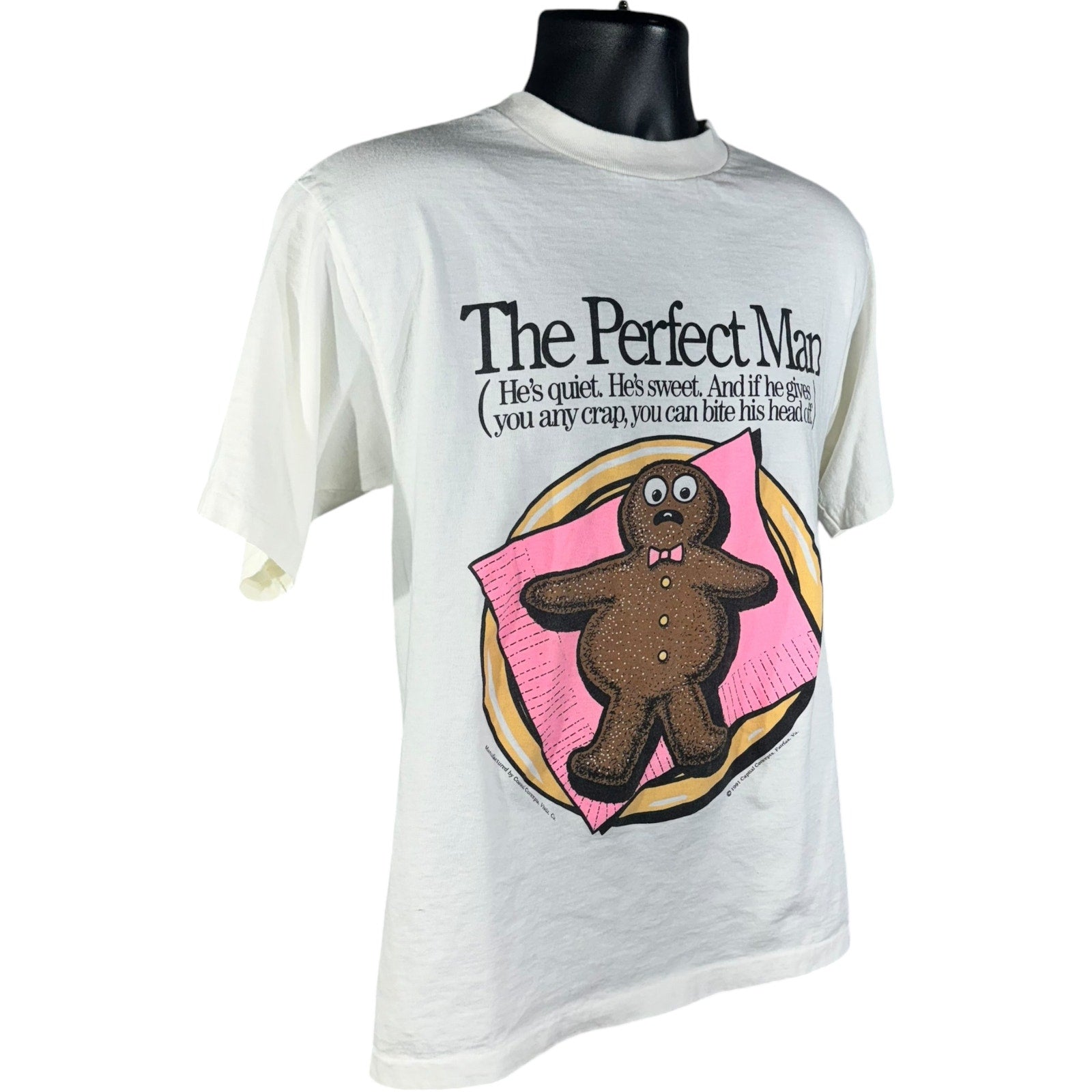 Vintage "The Perfect Man" Humor Novelty Tee 90s