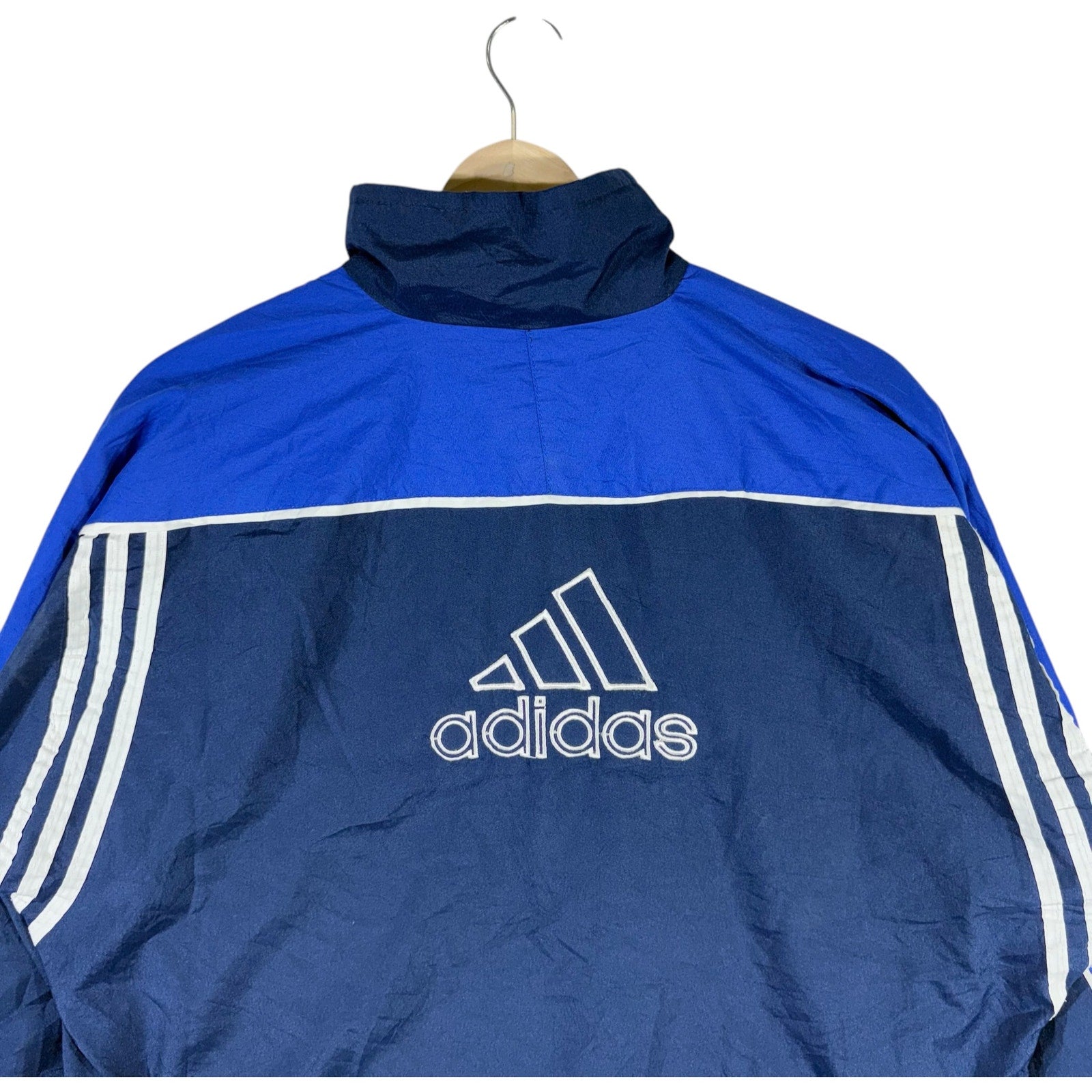 Vintage Adidas Mini Logo Striped Full Zip Windbreaker