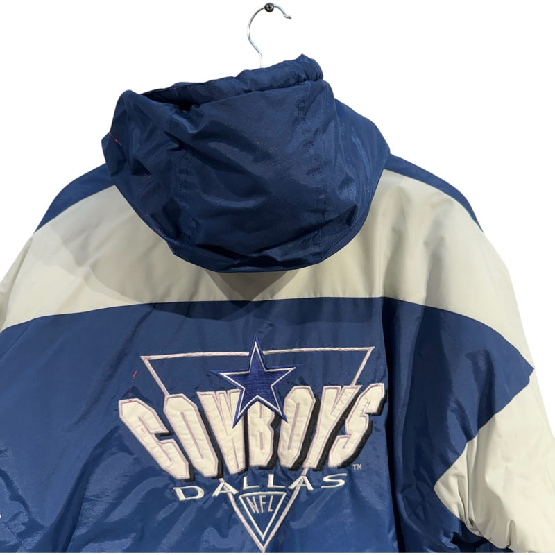 Vintage Logo 7 Dallas Cowboys Spellout NFL Puffer Jacket
