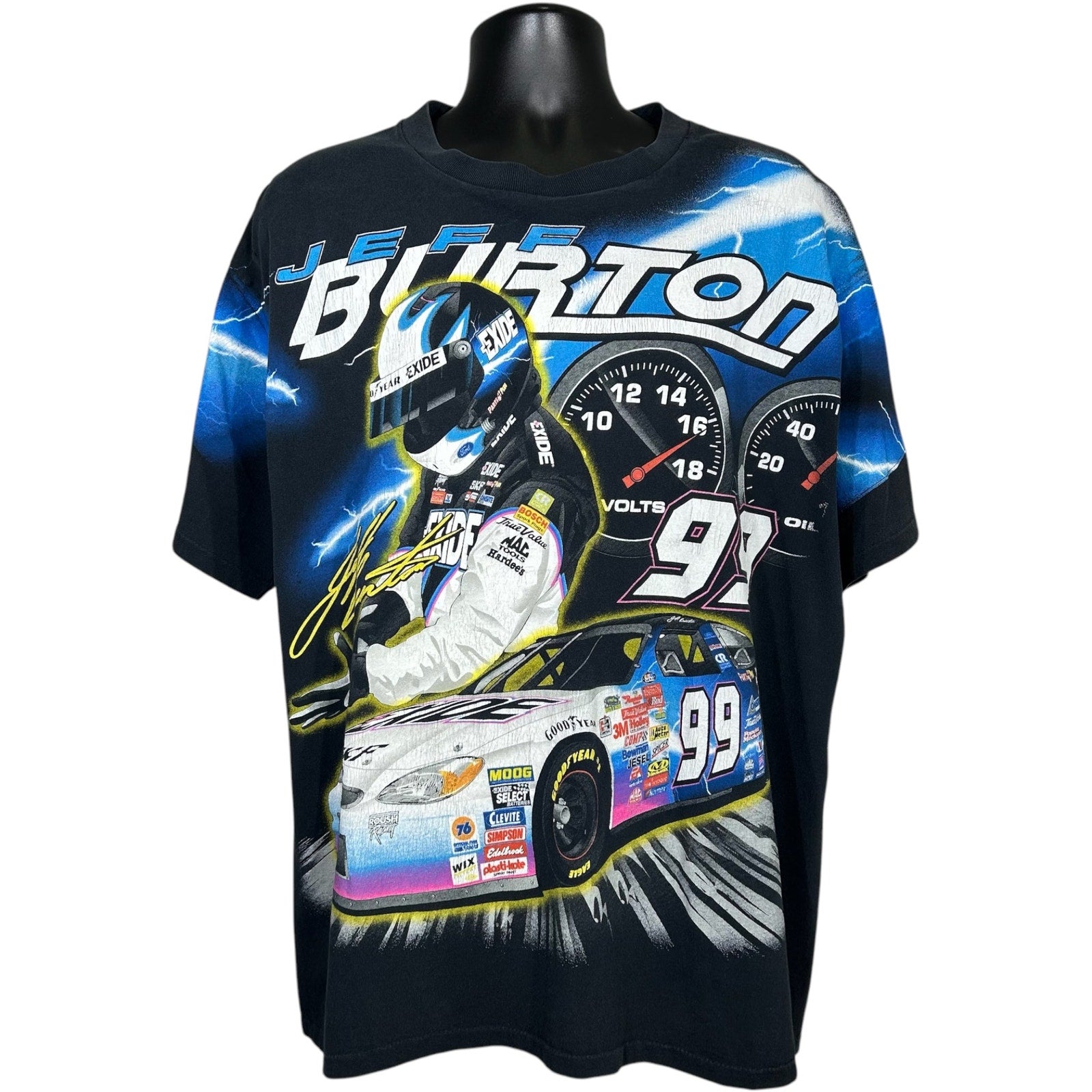 Vintage Jeff Burton # 99 "Lightning Fast" AOP NASCAR Tee