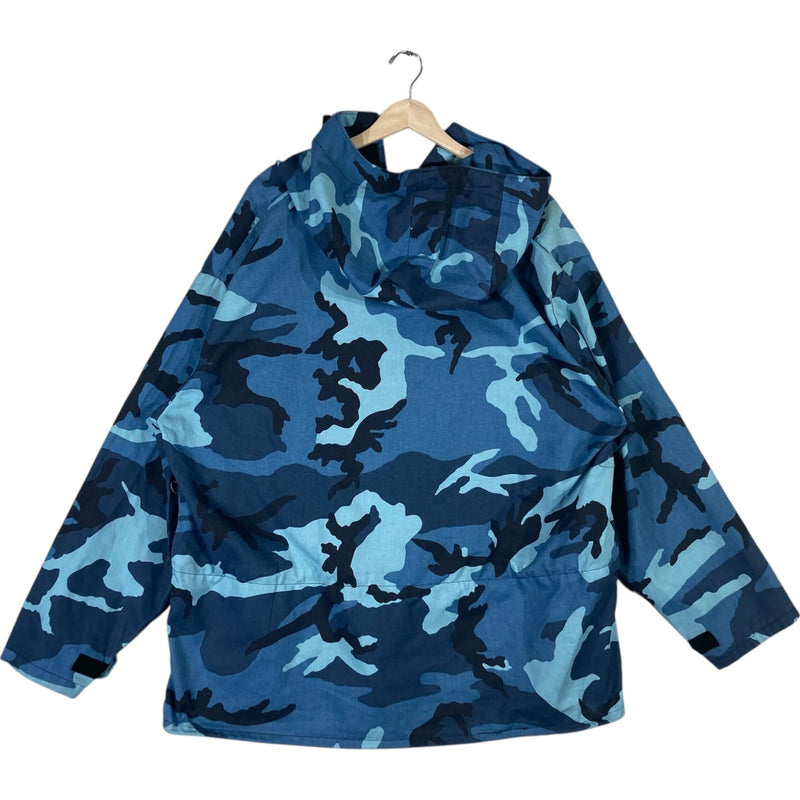 Vintage Camouflage Hooded Military Smock