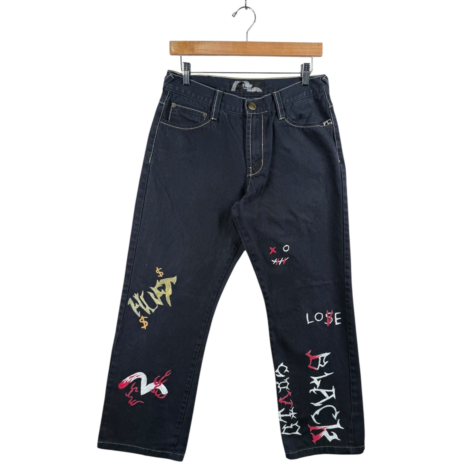 Vintage Evisu Embroidered Graffiti Denim Jeans 31