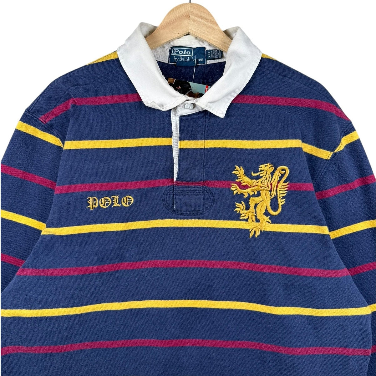 Vintage Polo Ralph Lauren Striped Rugby Long Sleeve Polo