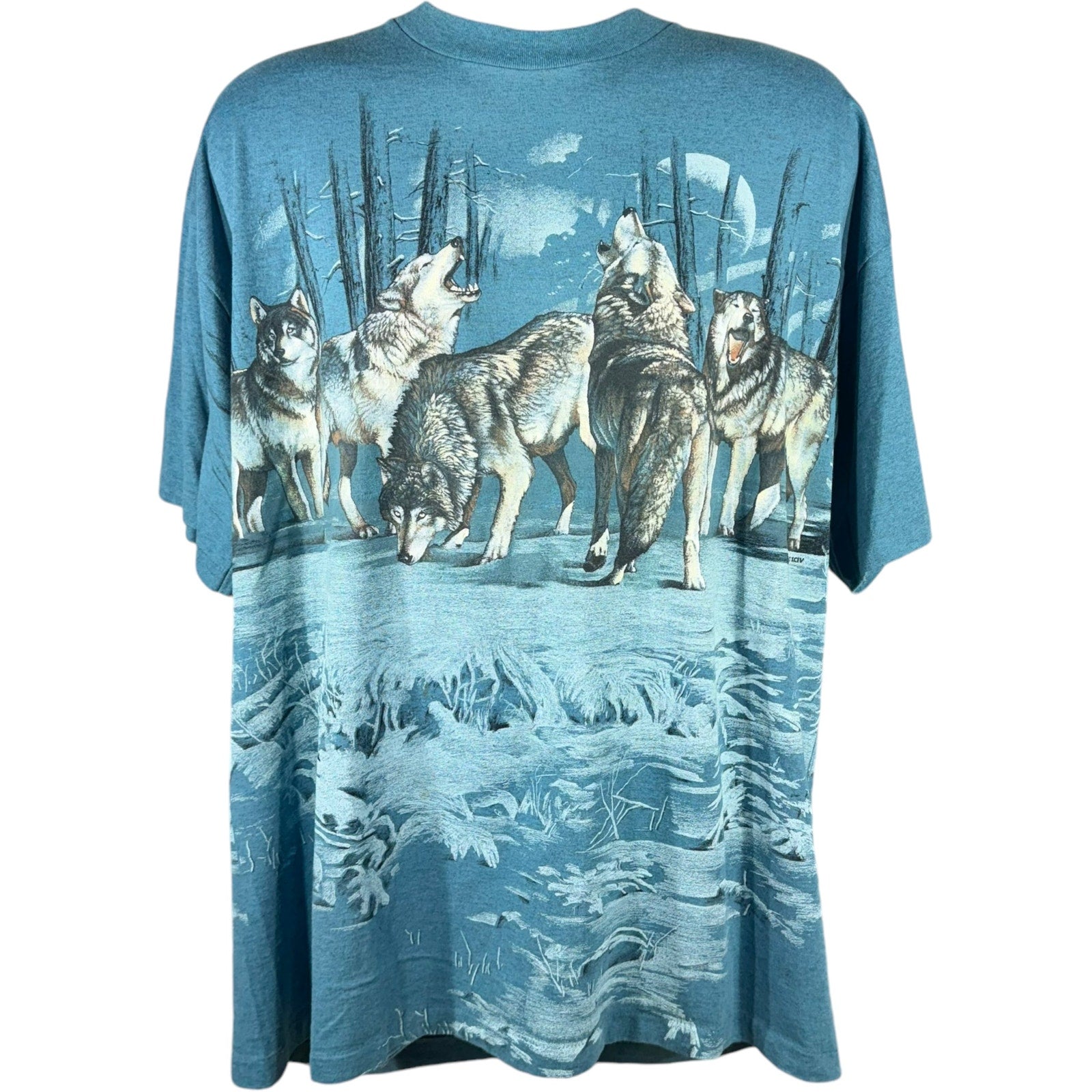 Vintage Pack Of Wolves AOP Nature Tee