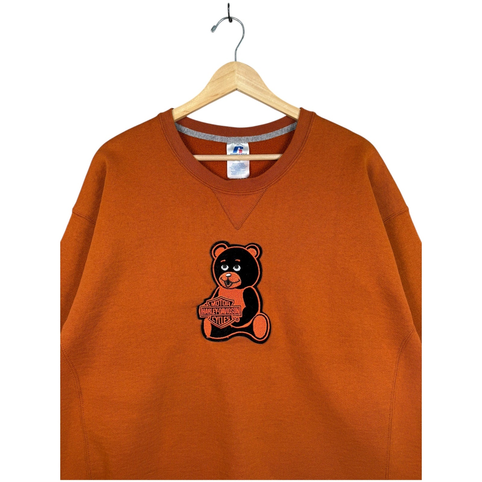 Vintage Harley Davidson Bear Embroidered Crewneck