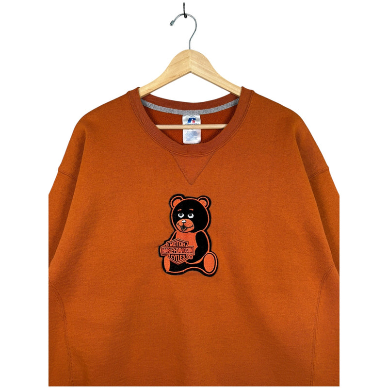 Vintage Harley Davidson Bear Embroidered Crewneck