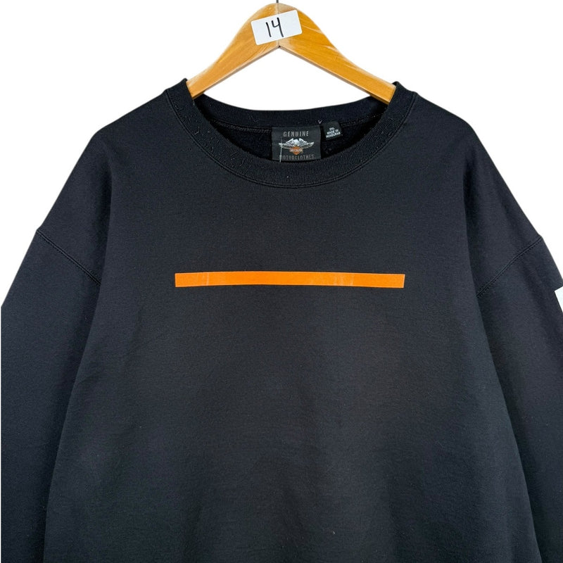 Vintage Harley Davidson Minimalist Stripe Logo Crewneck