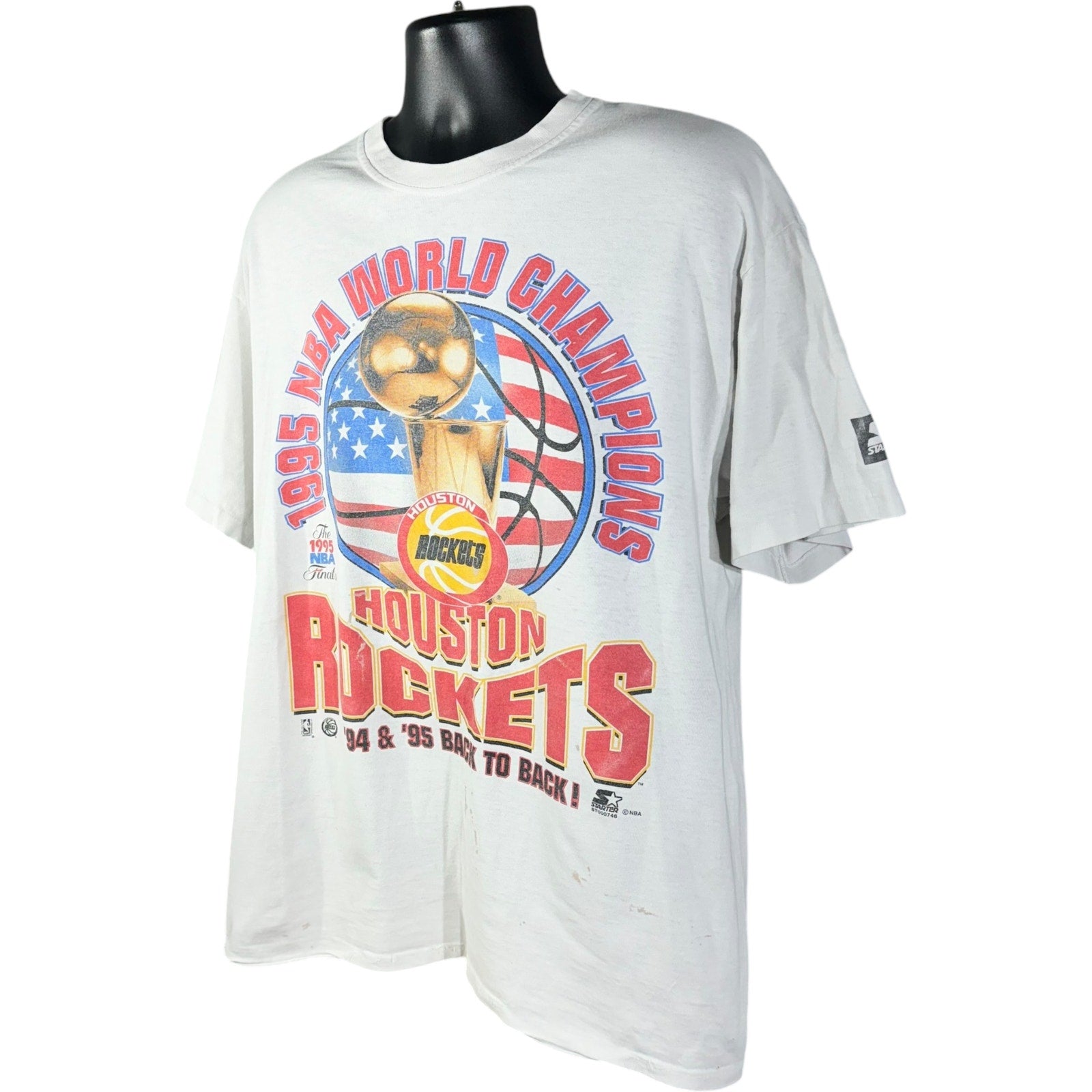 Vintage Houston Rockets Back To Back Champions NBA Tee 90s