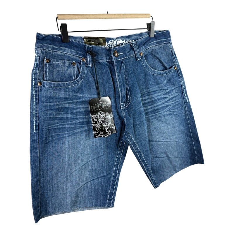 Vintage Urban Label Denim Whiskering Shorts 36