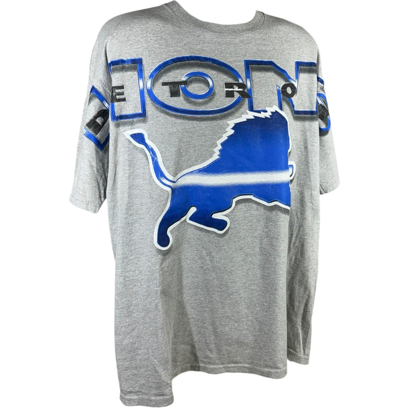 Vintage Detroit Lions Logo Spellout NFL Tee 90s