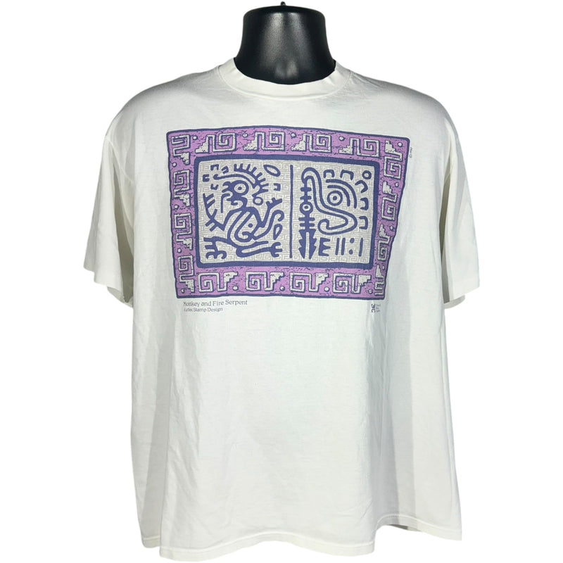 Vintage Aztec Stamp Design Graphic Tee