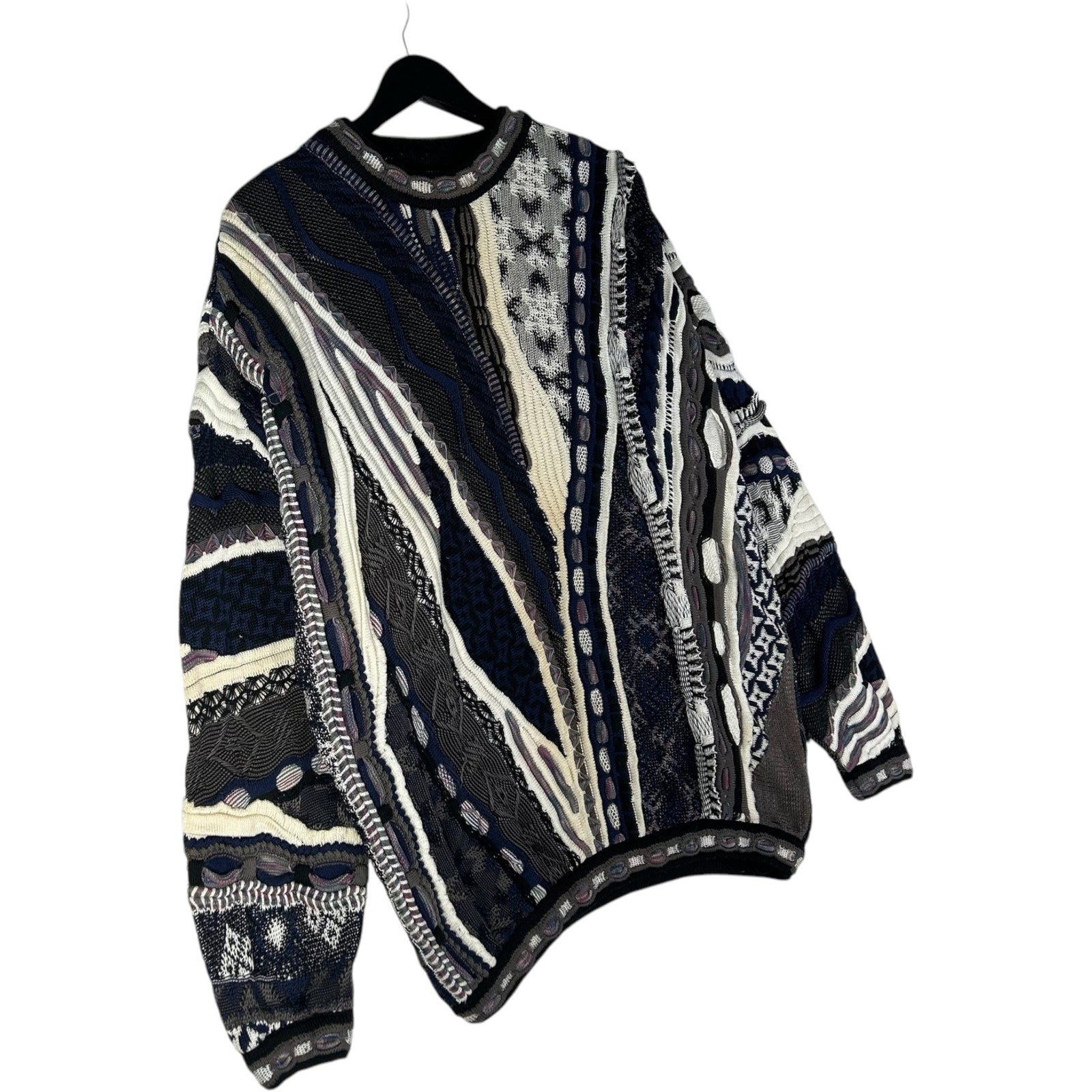 Vintage 3D Knit Patterned Pullover Sweater