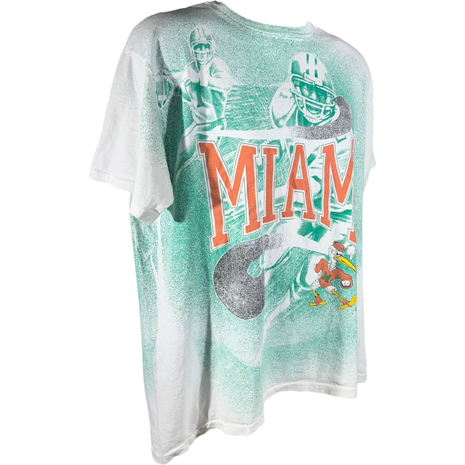 Vintage University Of Miami Hurricanes Football AOP Tee