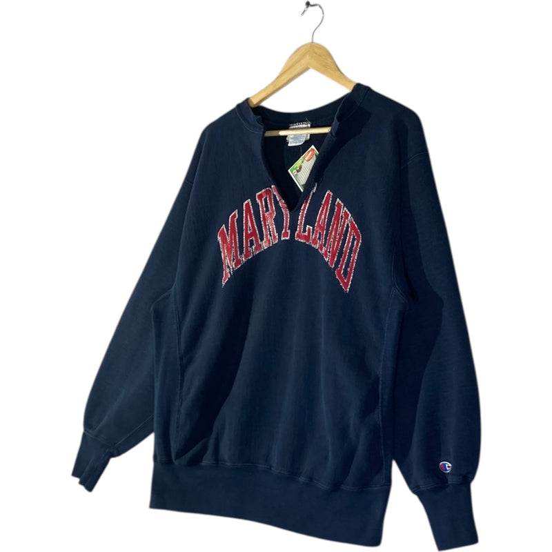 Vintage Champion University of Maryland Cutout Neck Crewneck
