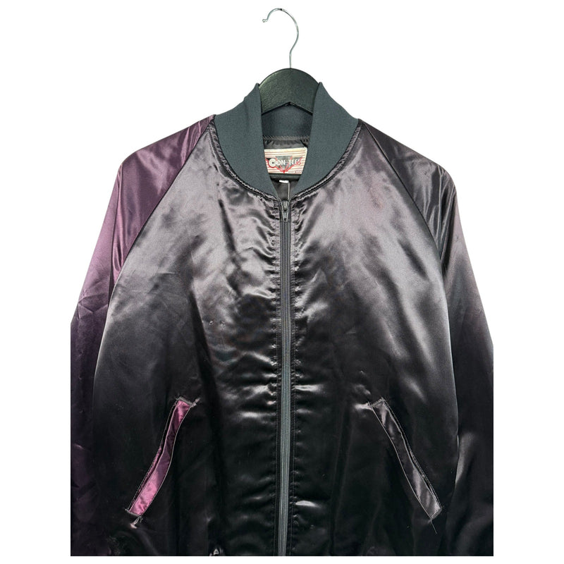 Vintage Beauty And The Beast Satin Bomber Jacket