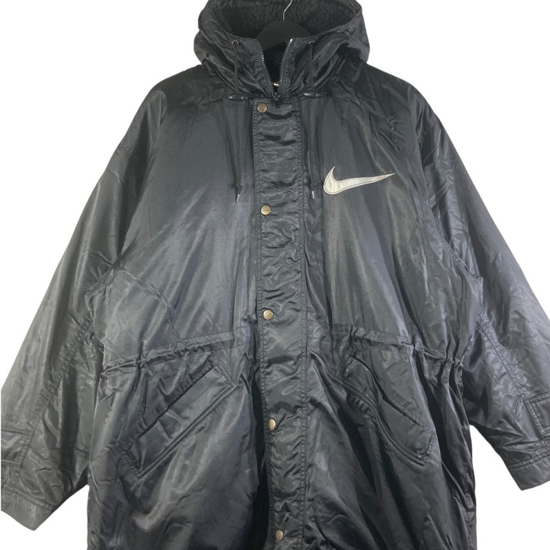 Vintage Nike Sherpa Lined Long Hooded Jacket