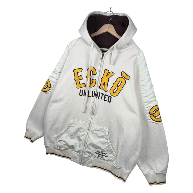 Vintage Ecko Unlimited Embroidered Logo Full Zip Hoodie