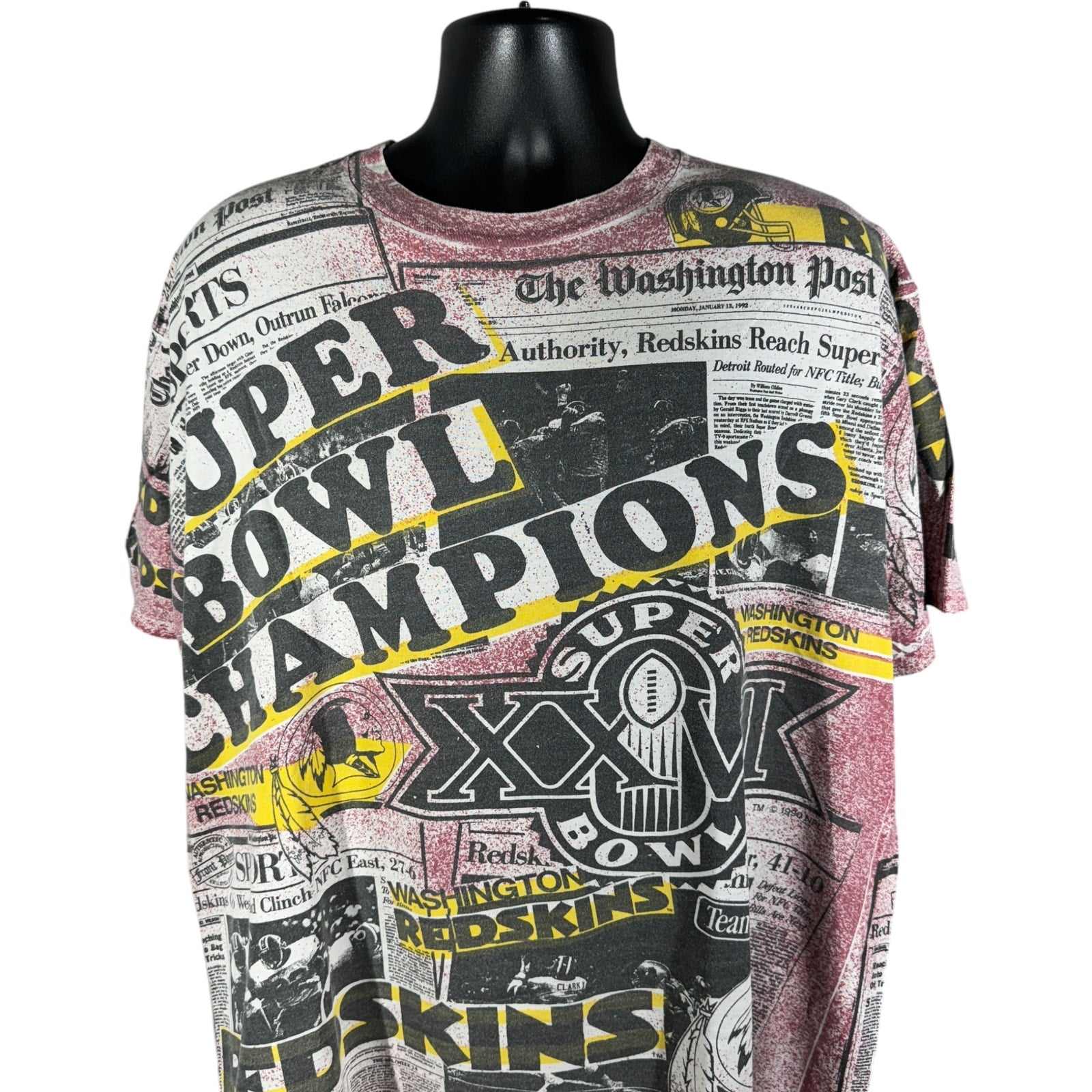 Vintage Washington Redskins Super Bowl 26 Champions AOP Tee