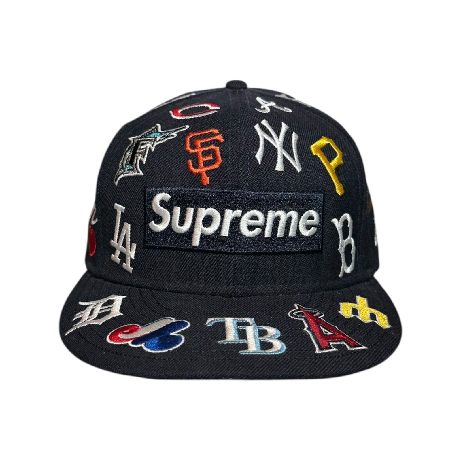 Vintage Supreme x New Era MLB Team Logos Fitted Hat